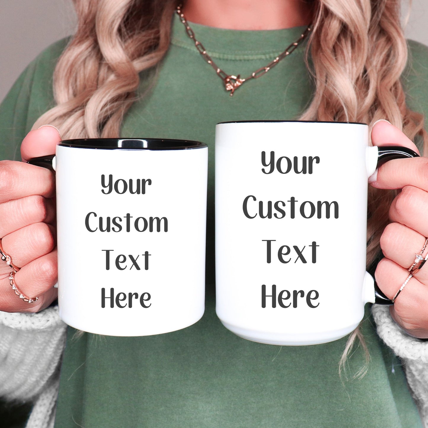 Custom Text Mug, Personalized Coffee Mug